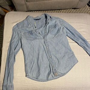 Light Blue Denim Button-Up Shirt